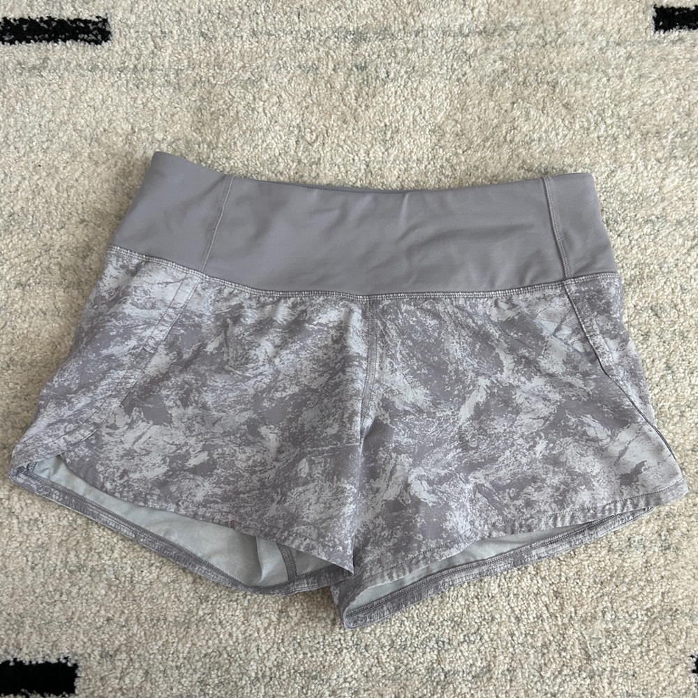 Lululemon Light Gray Speed Up Shorts 4” inseam